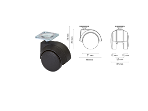 Ruota Doppia - 121 - HTS CASTER - Girevole / Con Piastra Girevole / Con - Foto 3